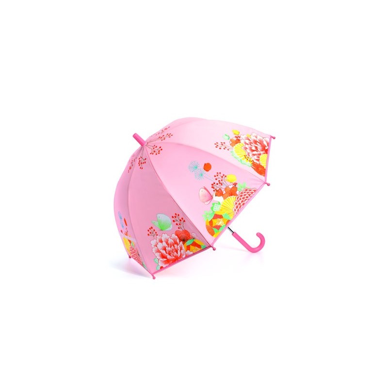 Rožinis vaikiškas skėtis - "Gėlių sodas"
